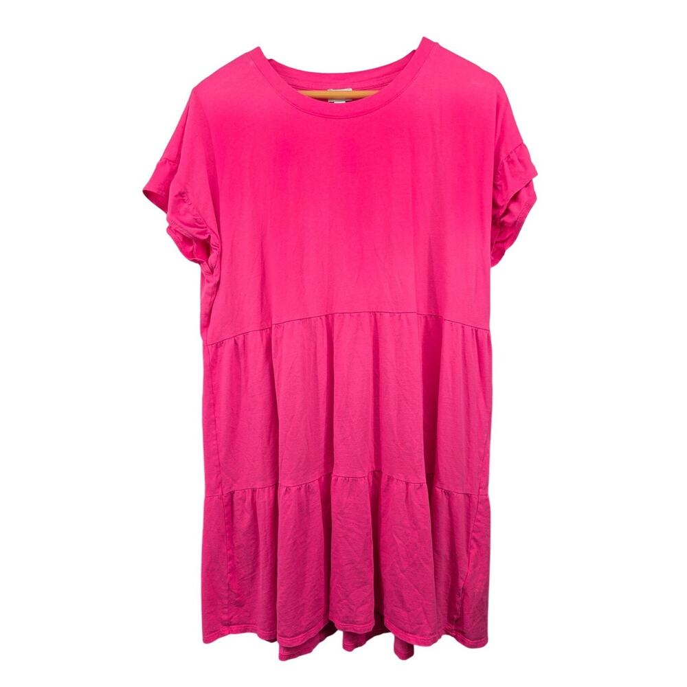 J.Crew Womens XL Pink Tiered Cotton Dress